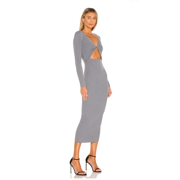 Mariah Knit Midi Dress in Dark Slate size Small S - Picture 2 of 4